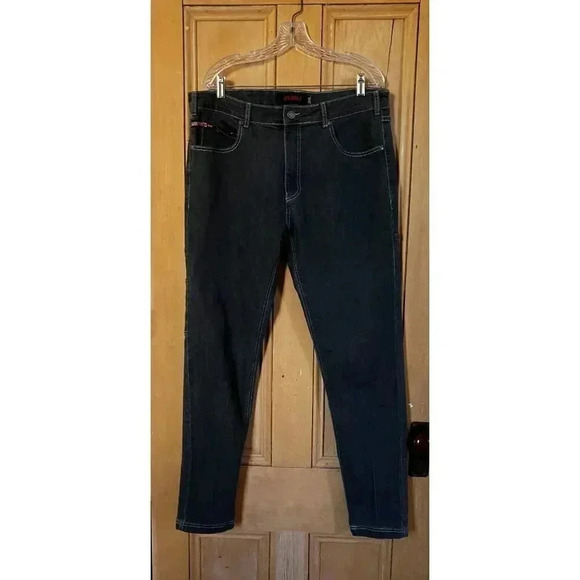 FUBU Mens Classic Collectors 30th Anniversary Flags Jeans Size 36x32 Black RARE